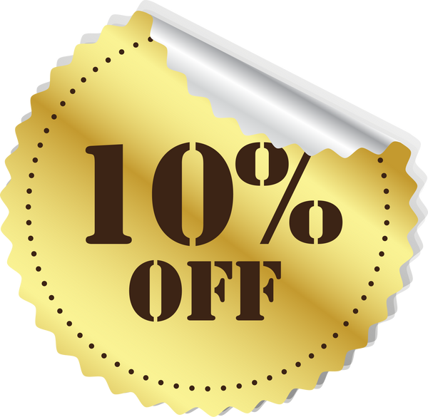 Gold Discount Stickers 10%